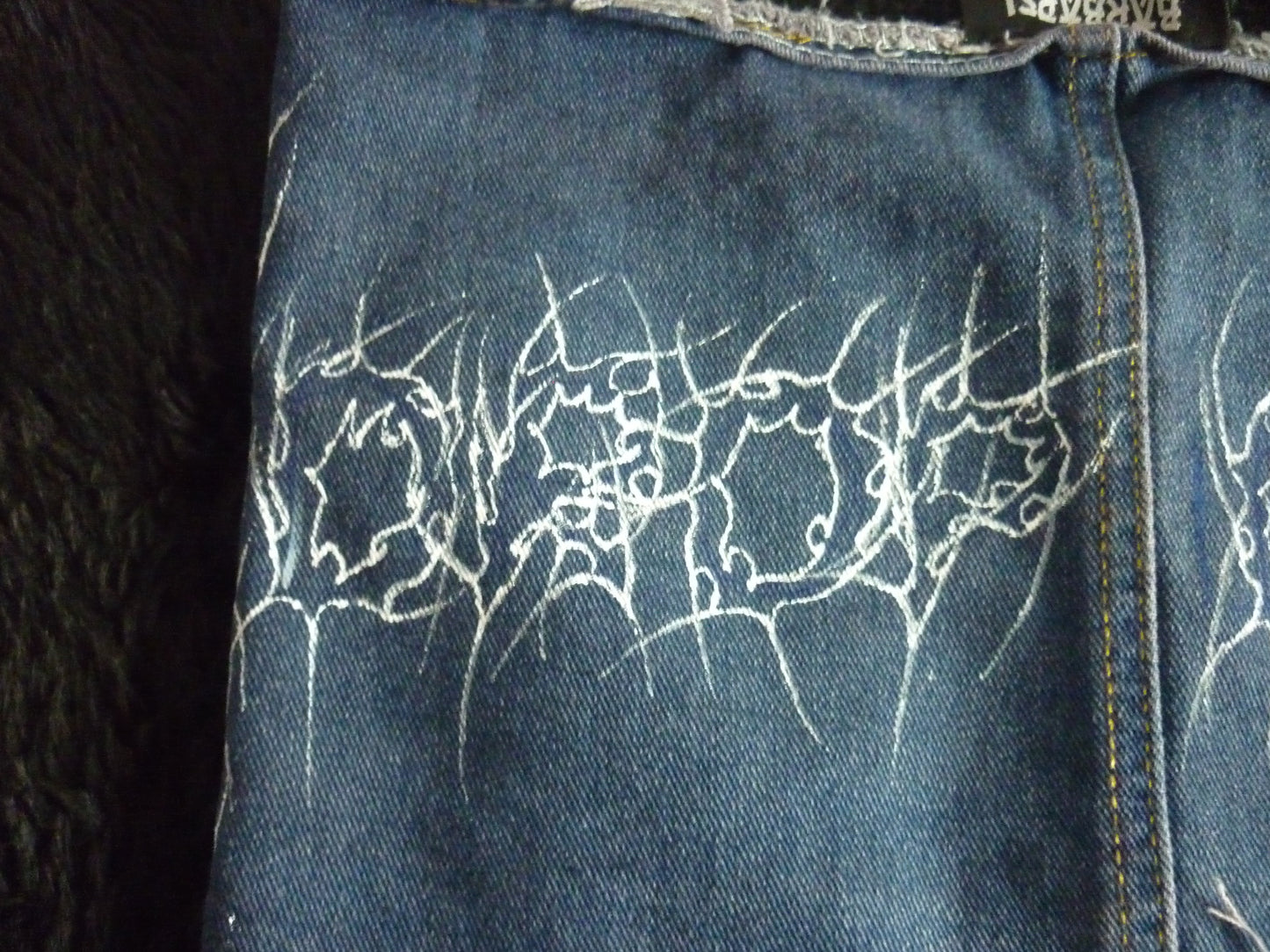 Hand painted Jean corset top