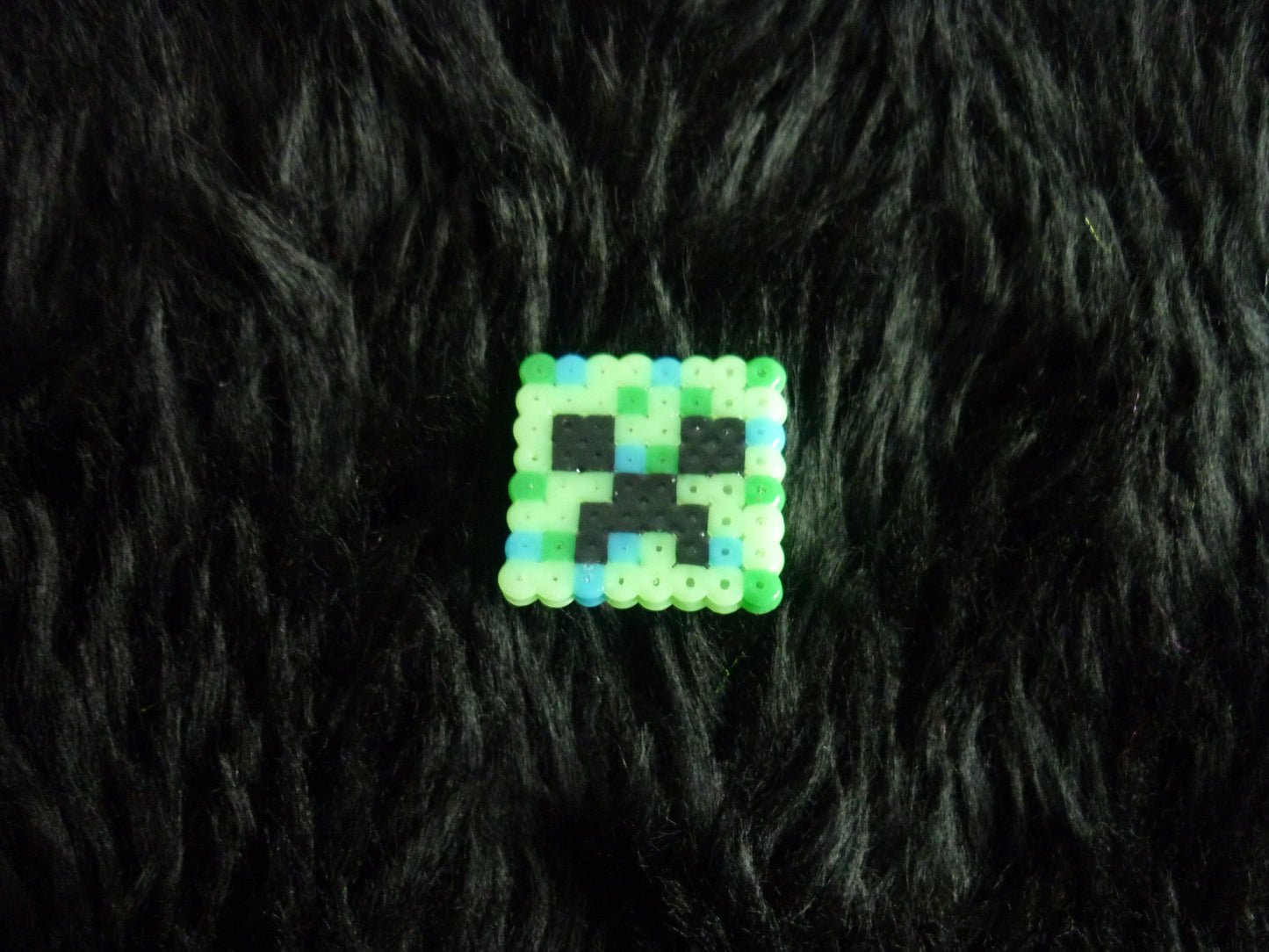 Handmade Creeper Hama beads pin