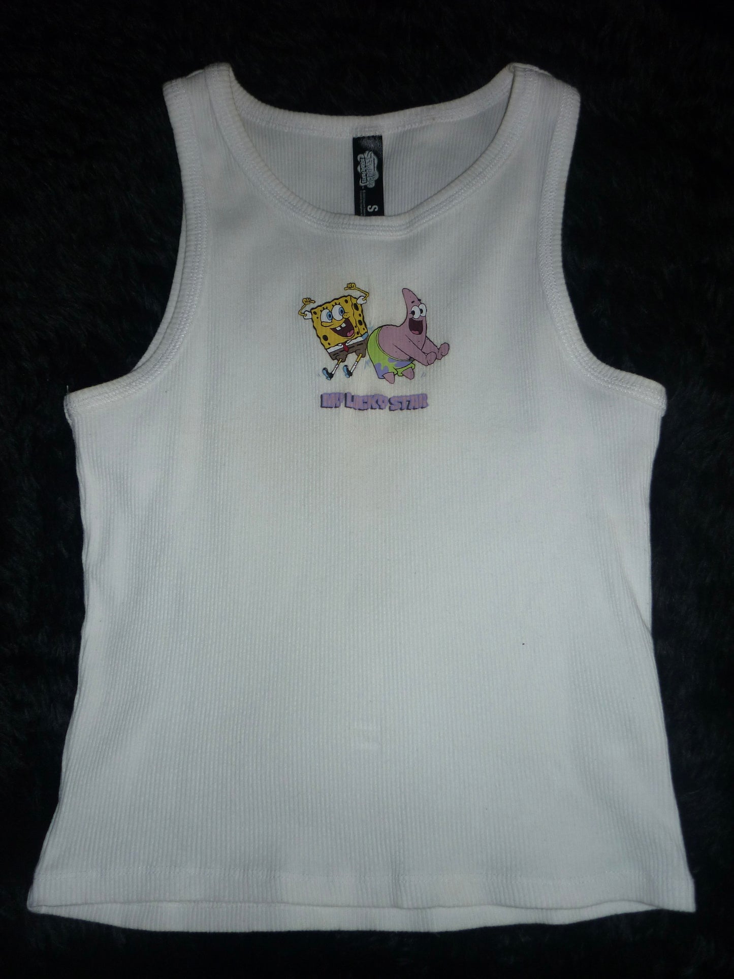 SpongeBob White Crop Top