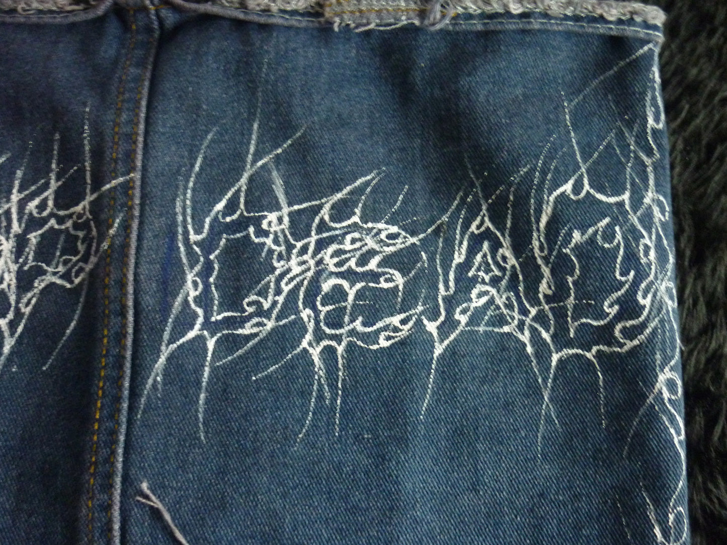 Hand painted Jean corset top