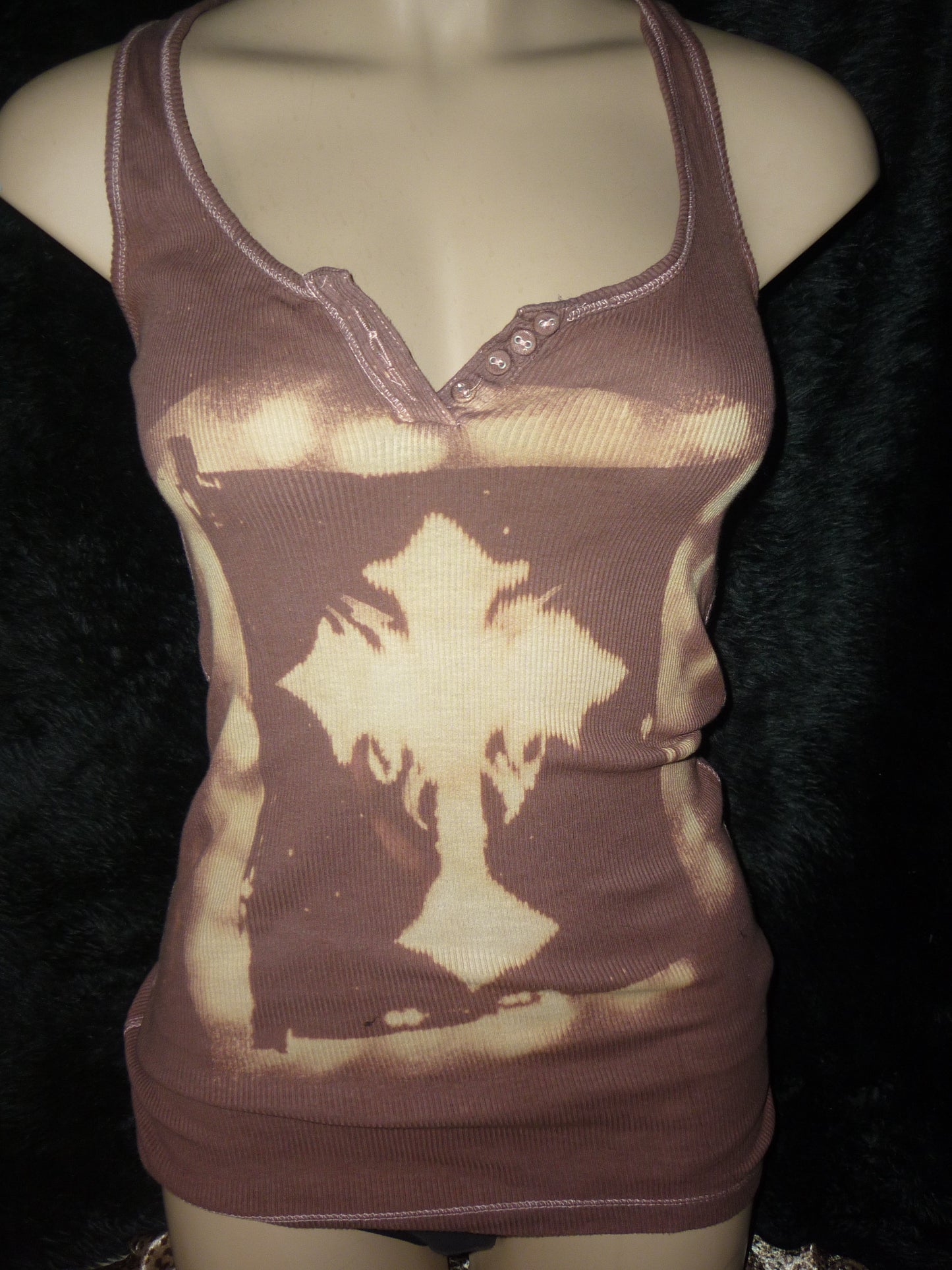 Hand Painted Cross Brown Top