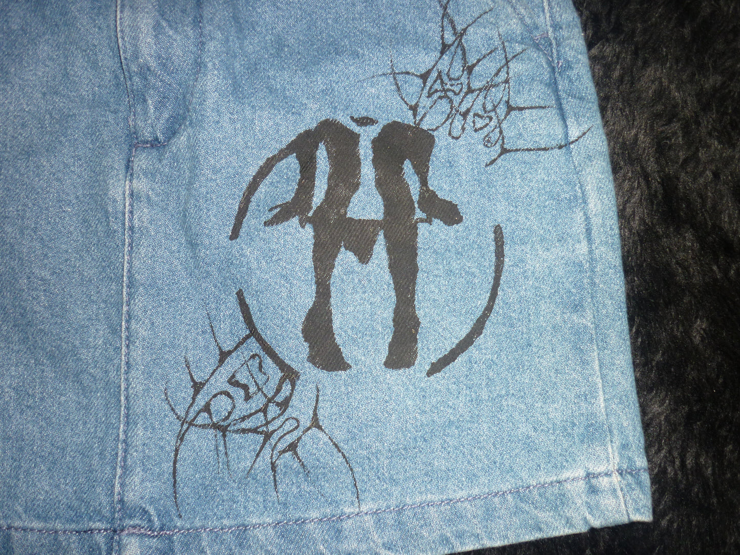 Hand Painted Jean Skirt