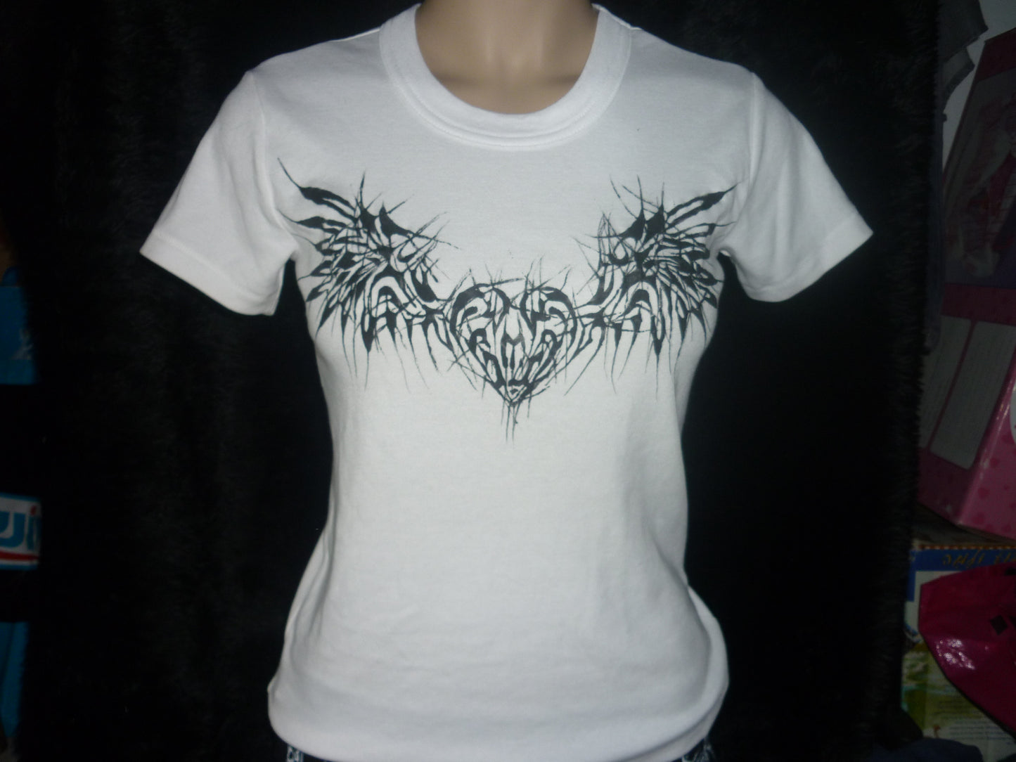 Hand painted white t