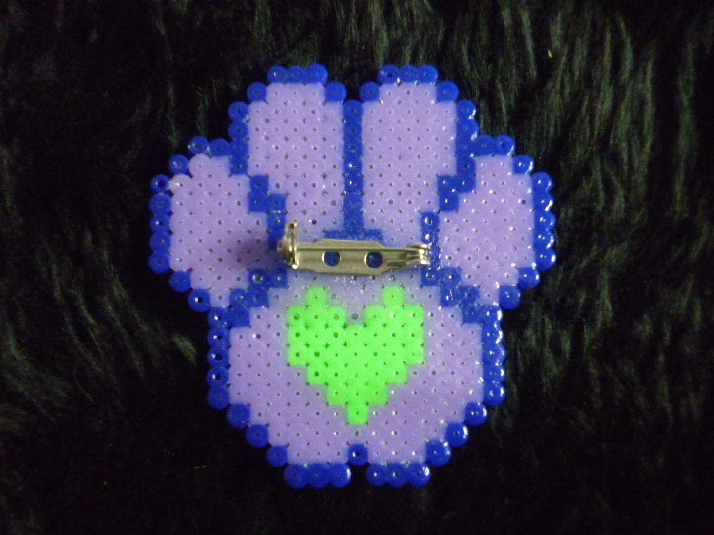 Hand made paw Hama beads pin