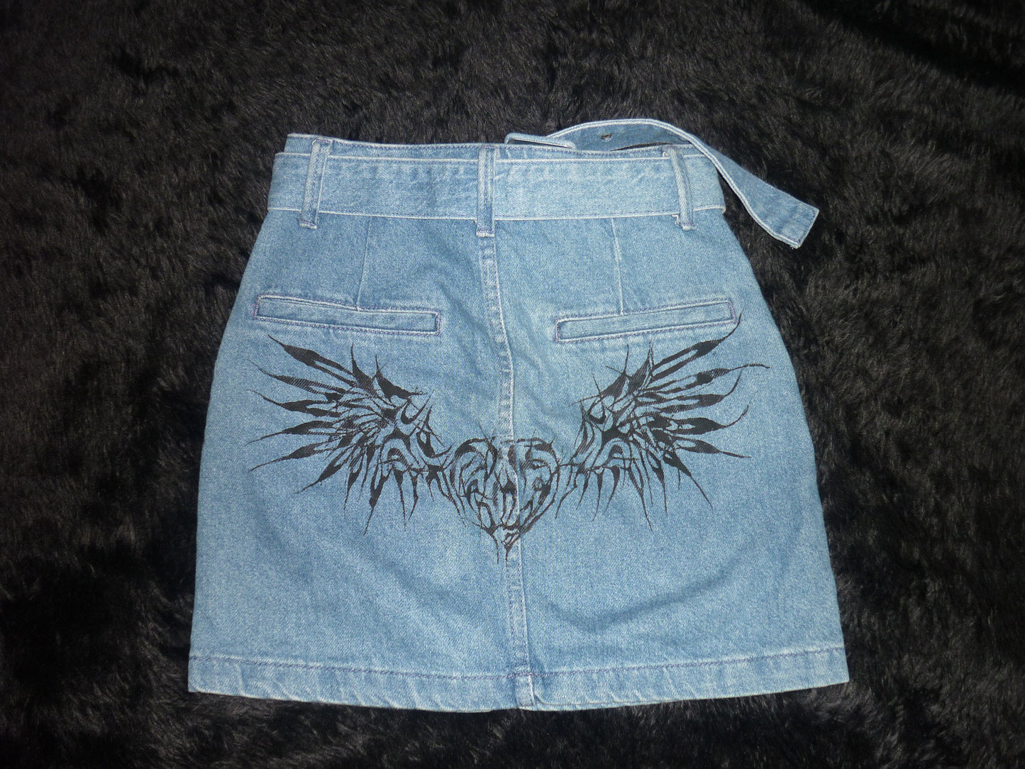 Hand Painted Jean Skirt