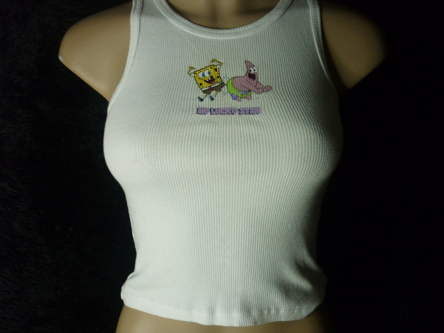 SpongeBob White Crop Top