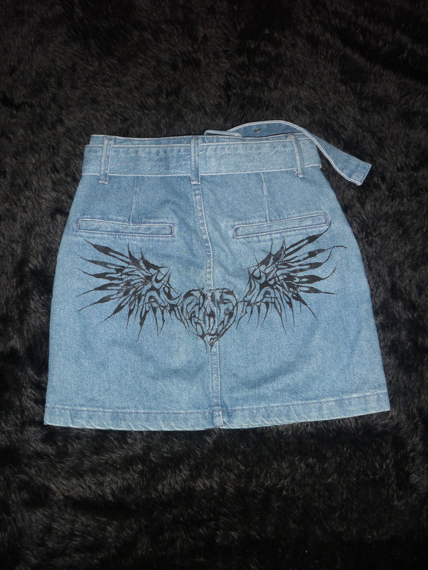 Hand Painted Jean Skirt