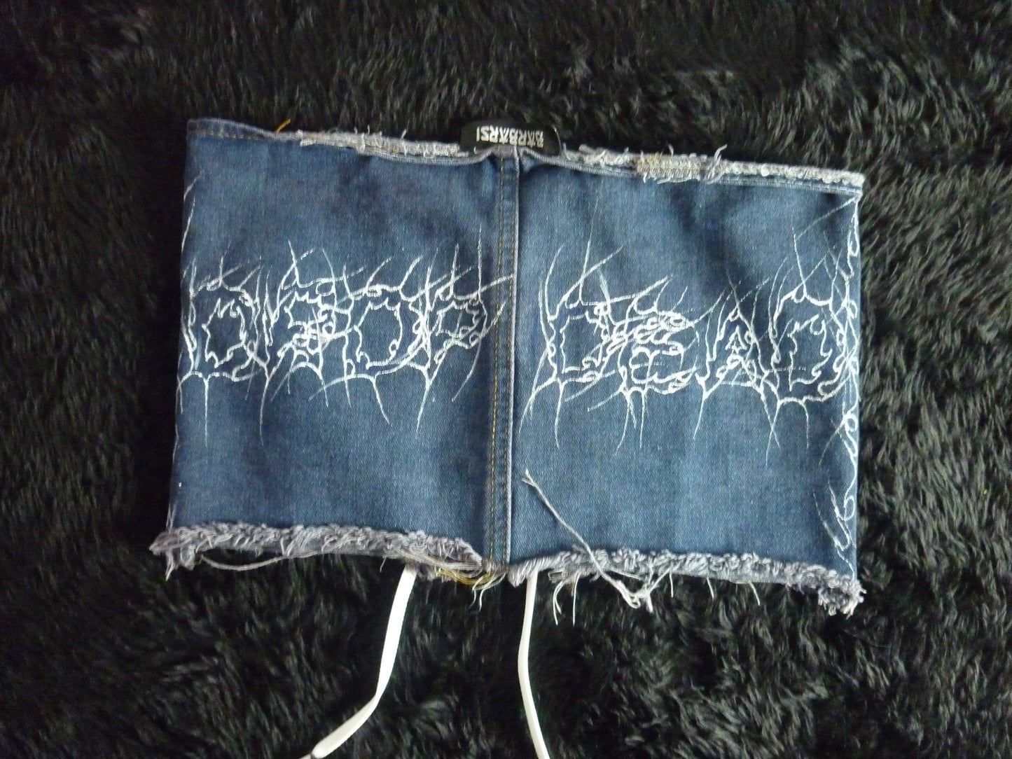 Hand painted Jean corset top