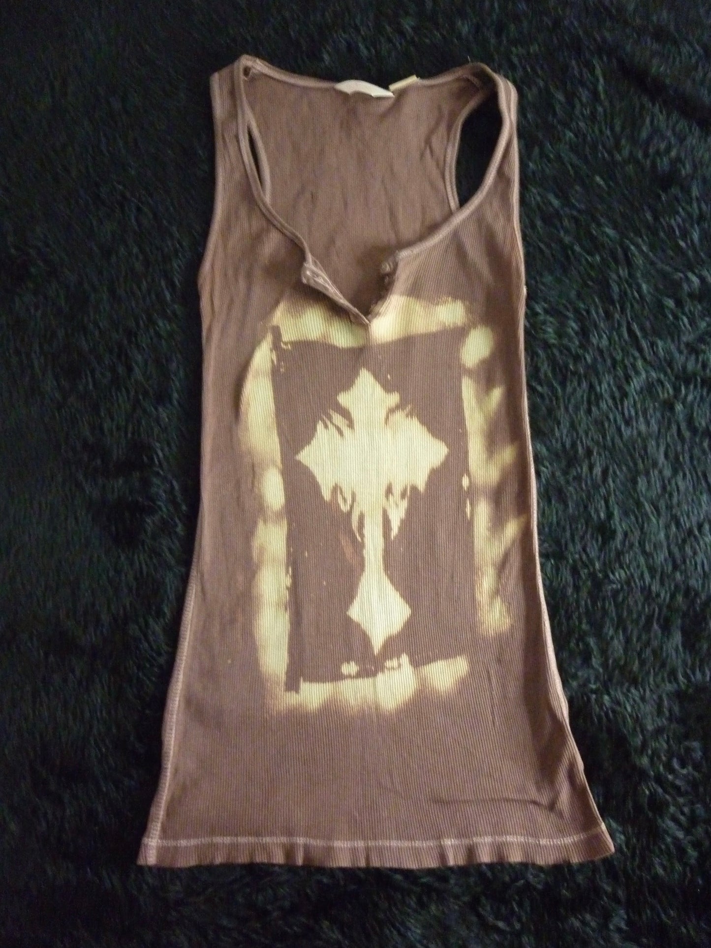 Hand Painted Cross Brown Top
