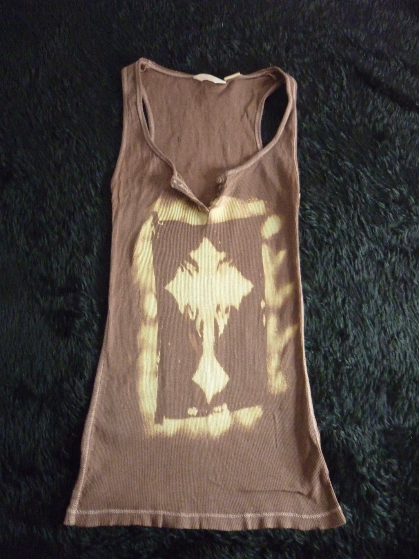 Hand Painted Cross Brown Top