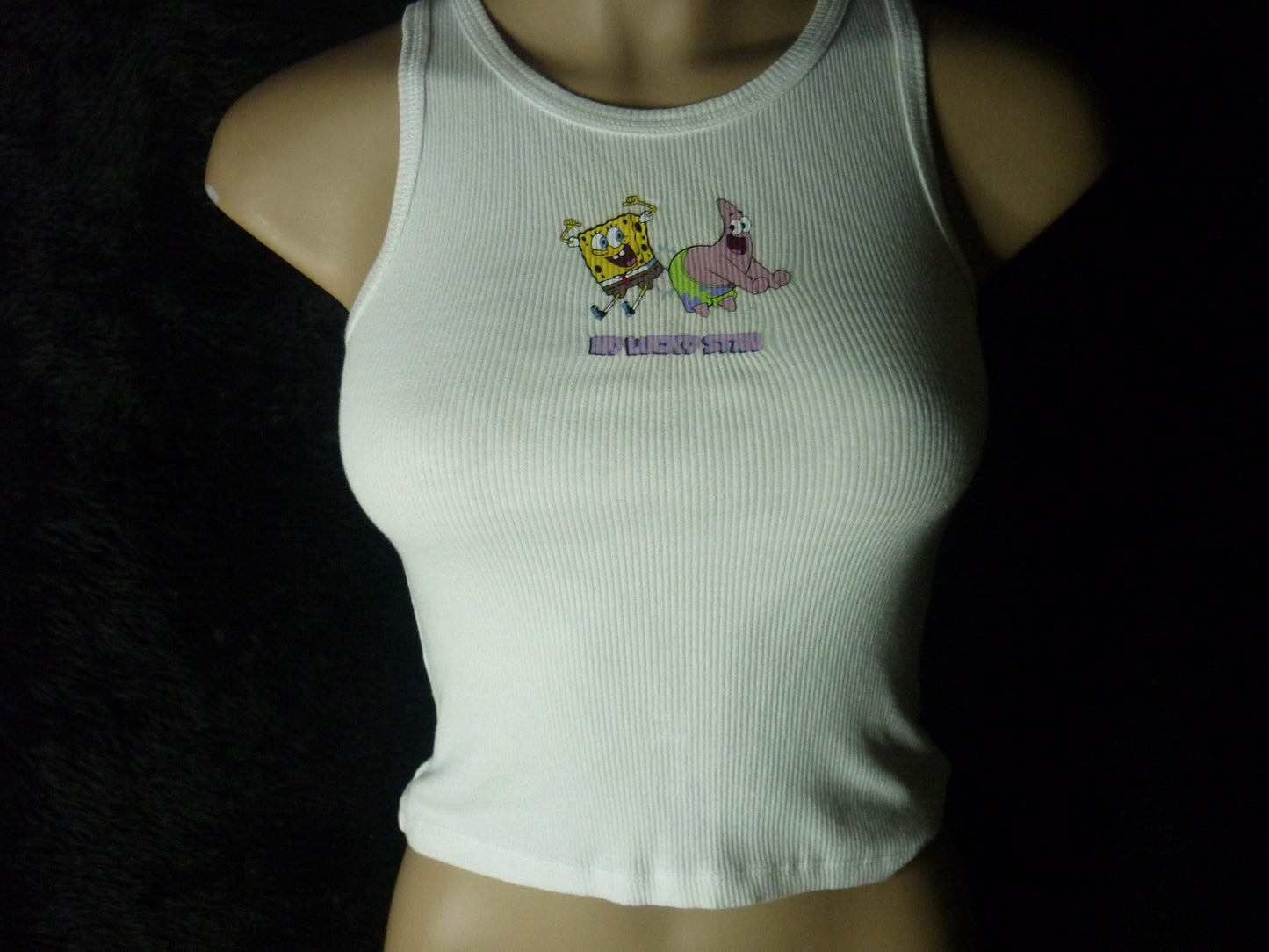 SpongeBob White Crop Top