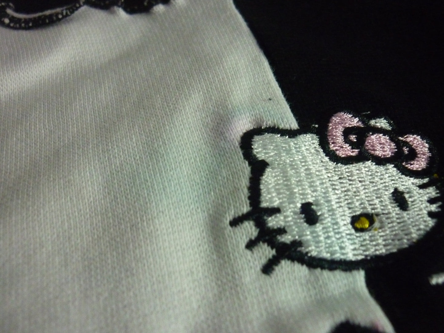 Hello Kitty Half Half Black And White T Shirt