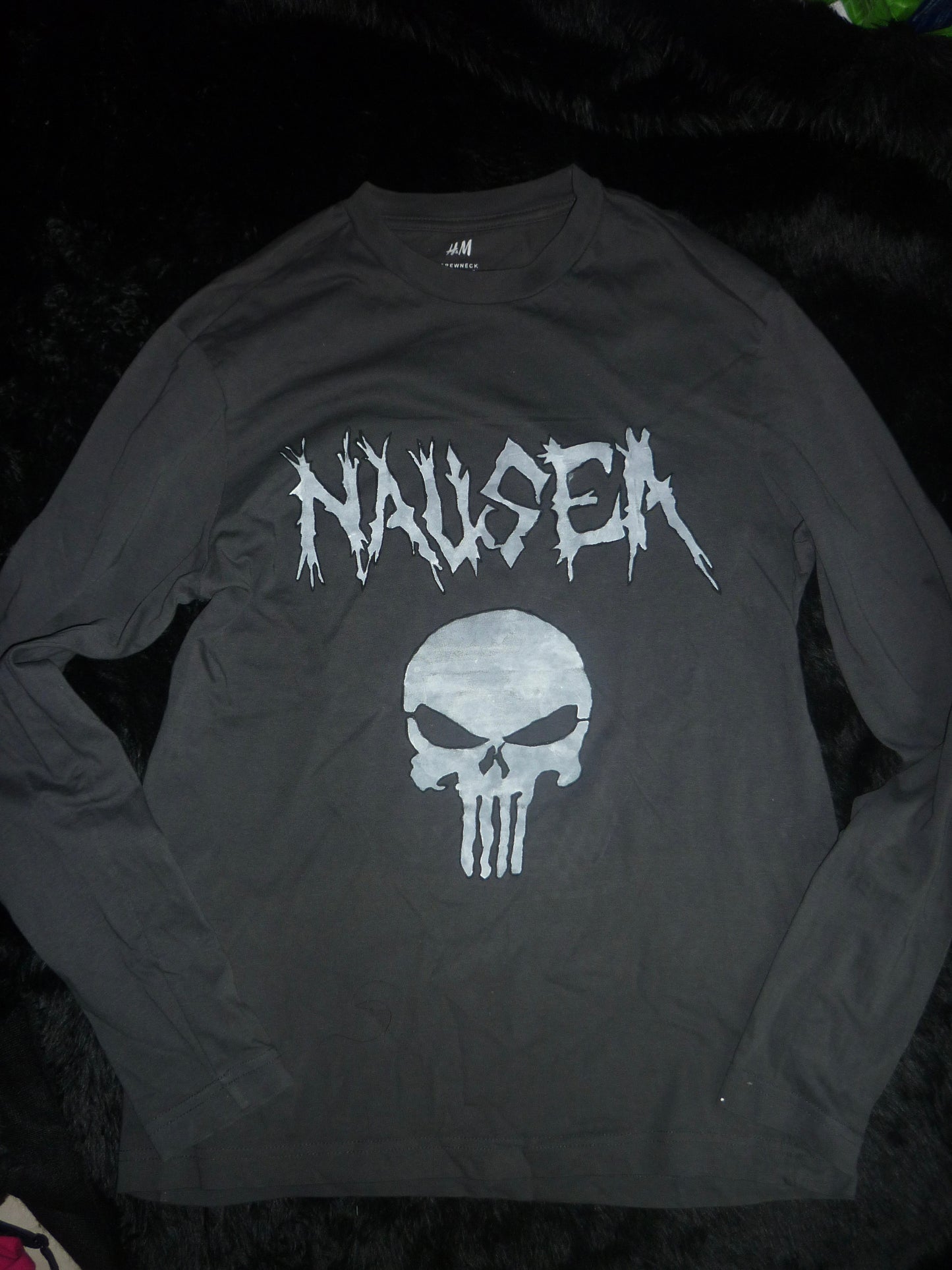 Nausea hand painted long t