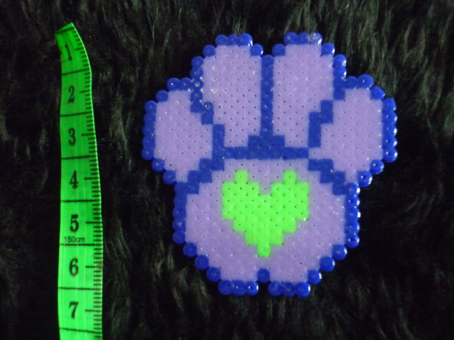 Hand made paw Hama beads pin