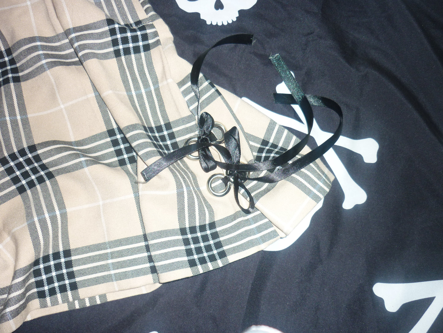 Black ribbons mini skirt sized 44