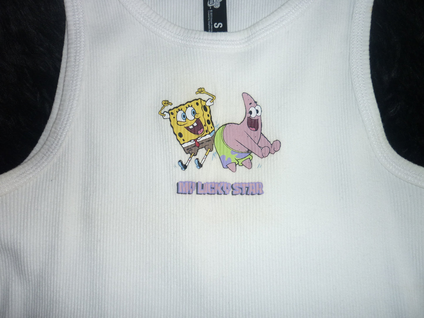 SpongeBob White Crop Top