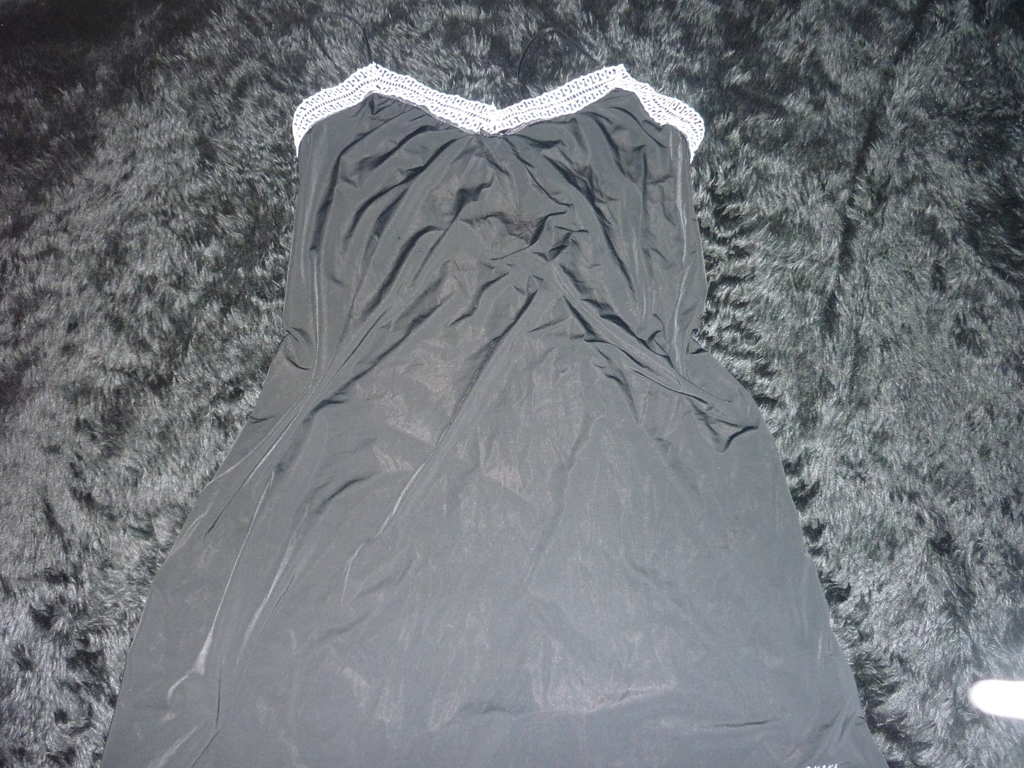 Night gown with hand sewn lace