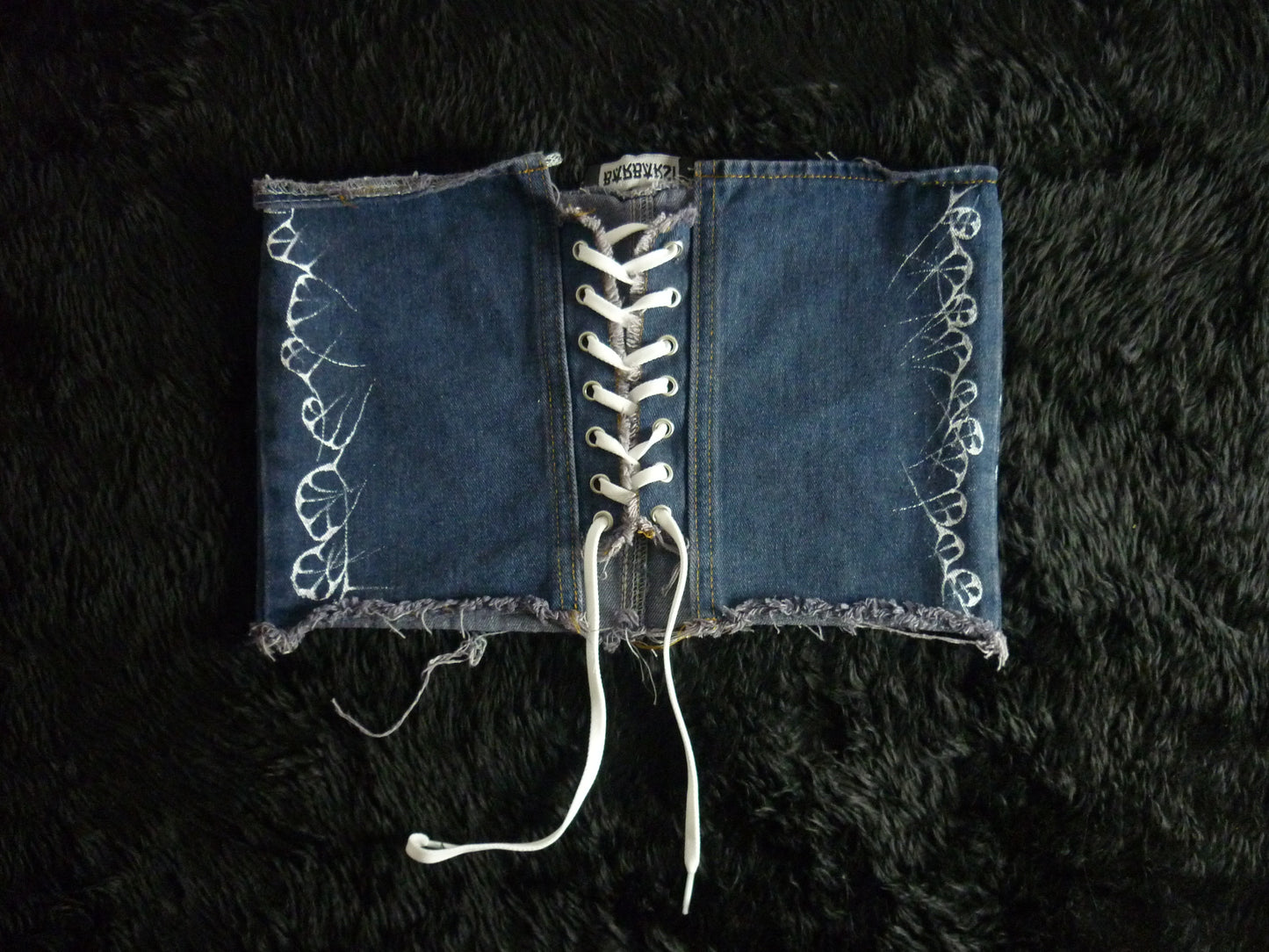 Hand painted Jean corset top