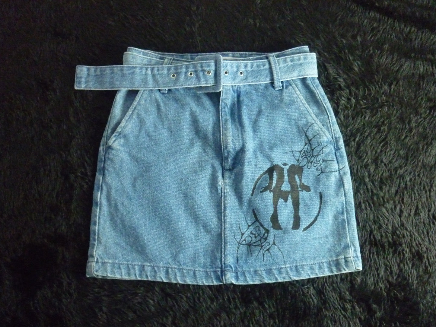 Hand Painted Jean Skirt