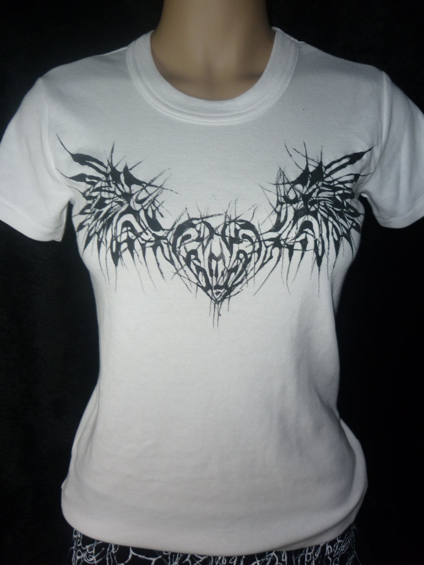Hand painted white t