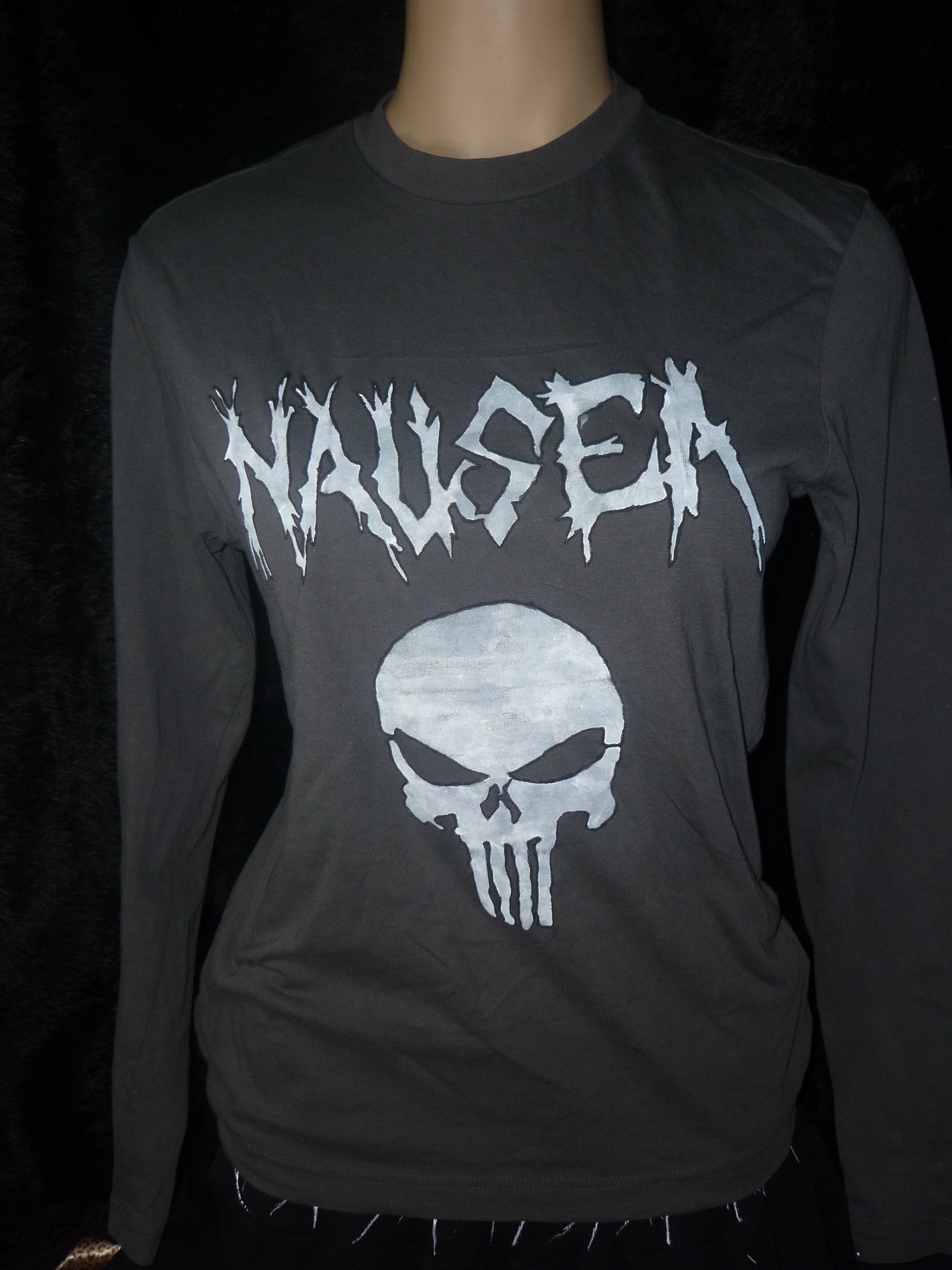 Nausea hand painted long t