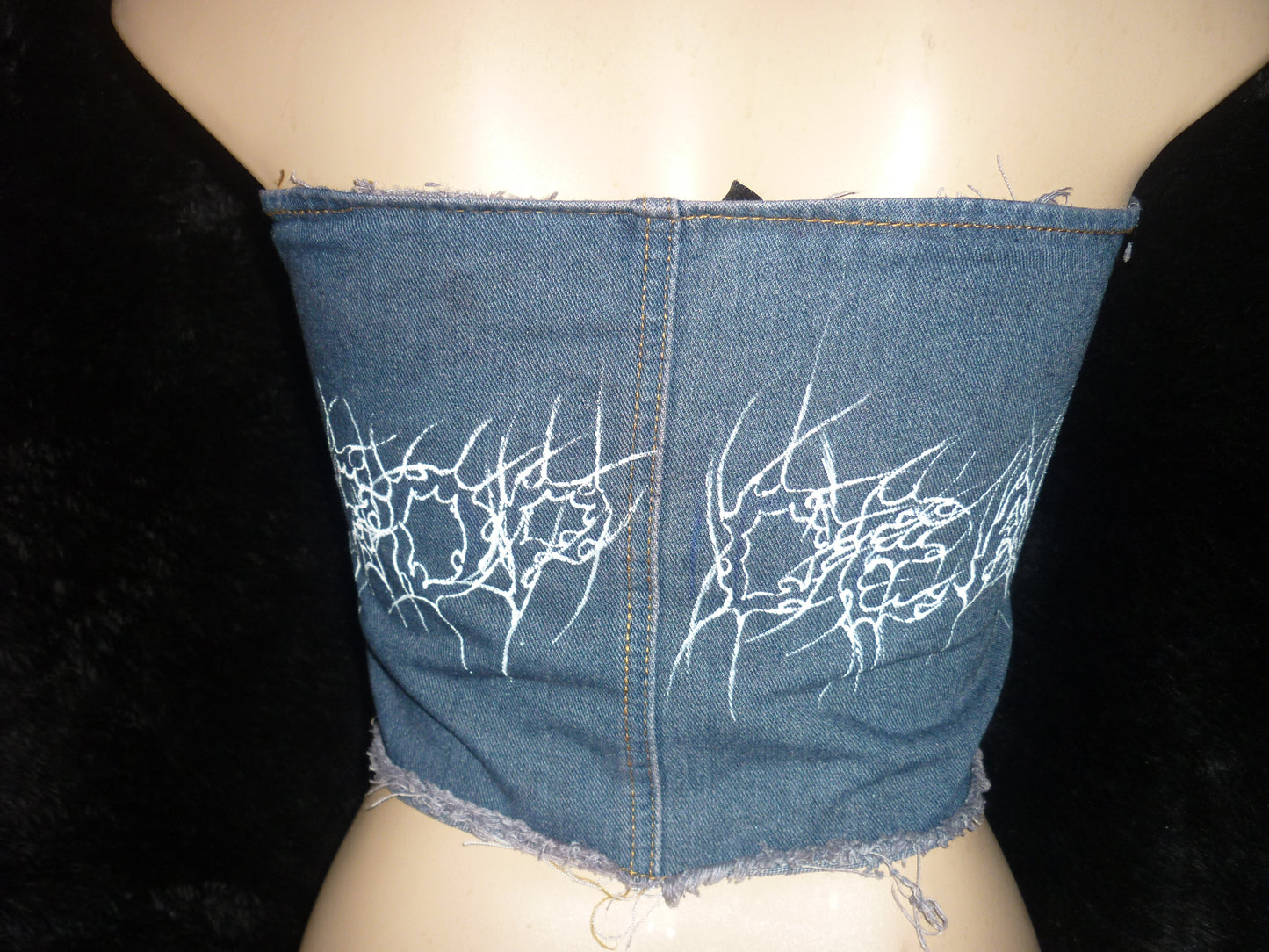 Hand painted Jean corset top