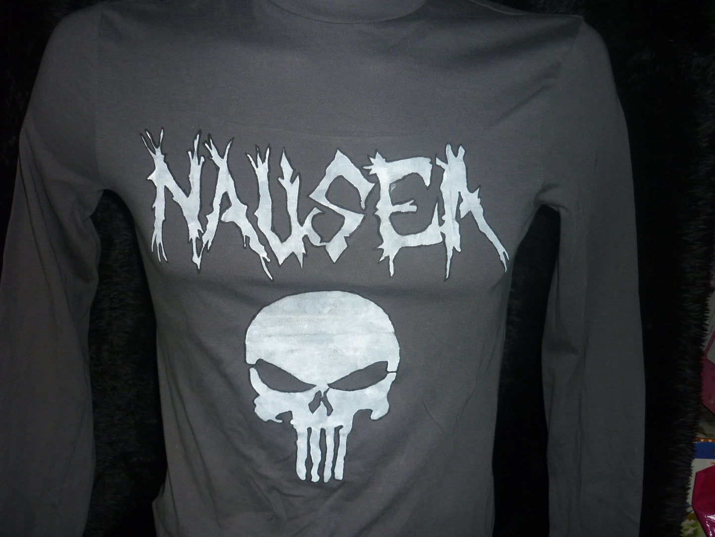 Nausea hand painted long t