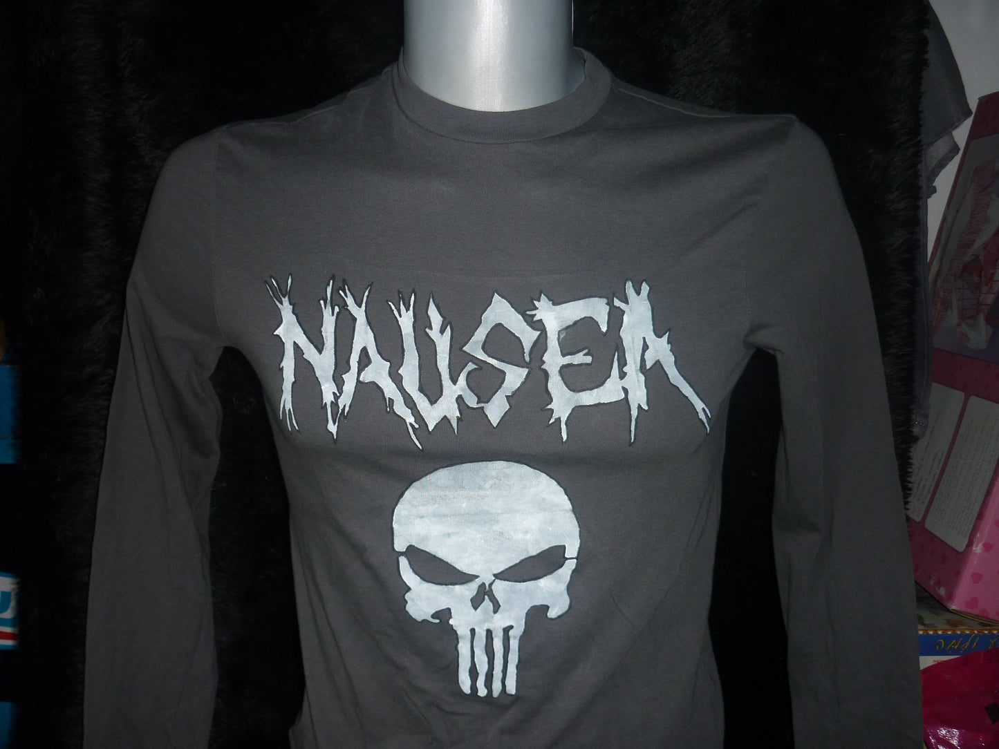 Nausea hand painted long t