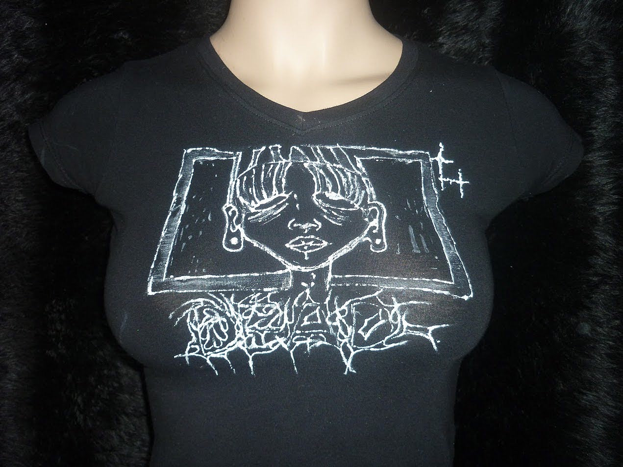 Hand Painted Black Baby T