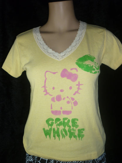 Gore whore yellow t shirt