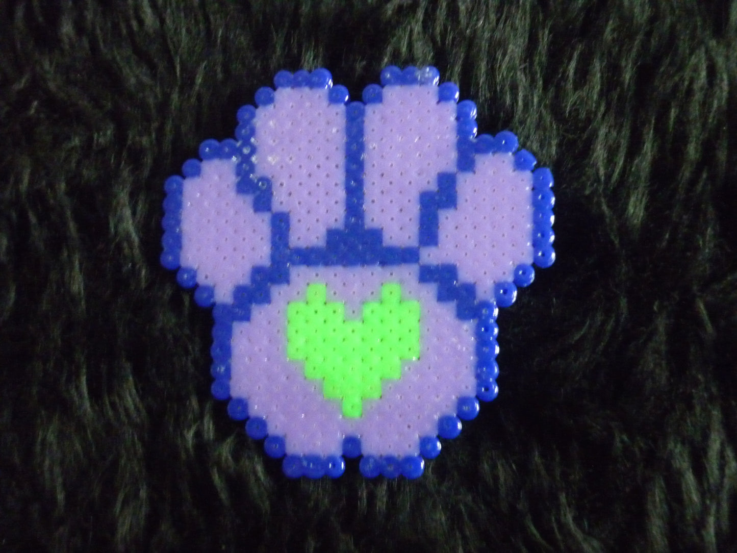 Hand made paw Hama beads pin