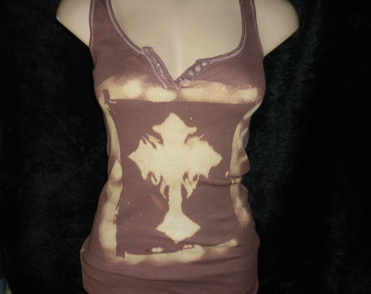 Hand Painted Cross Brown Top