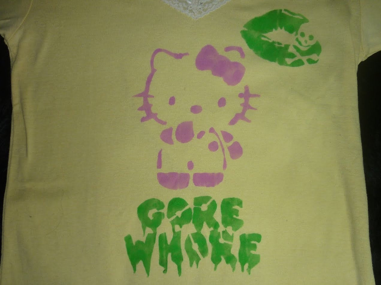 Gore whore yellow t shirt