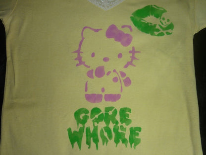 Gore whore yellow t shirt