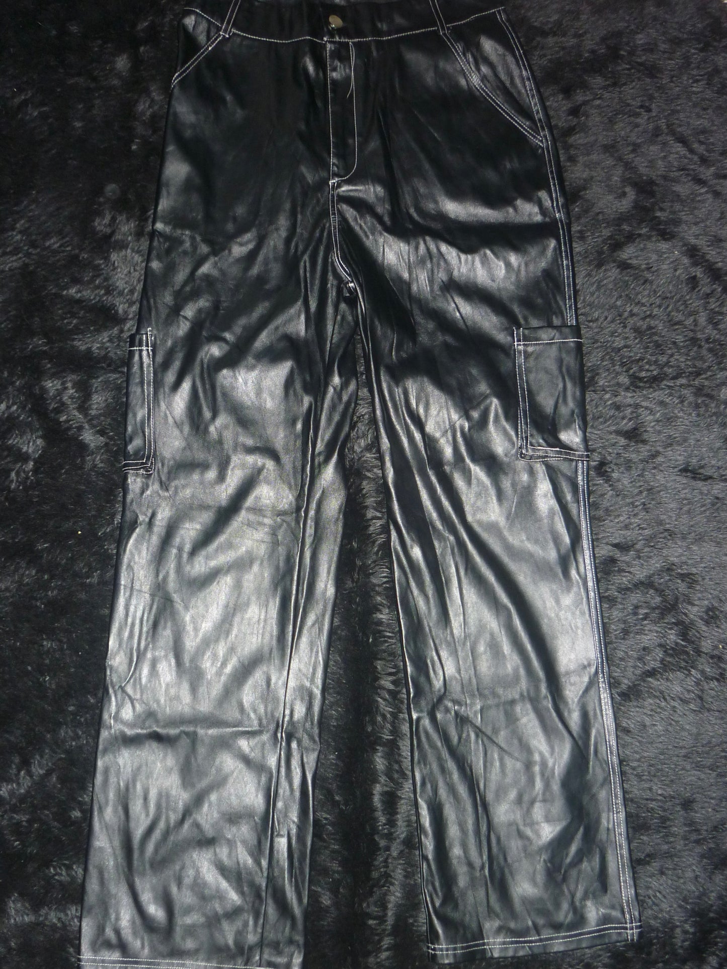 Fake leather pants