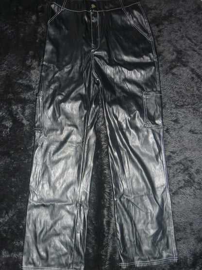 Fake leather pants