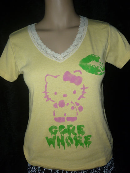 Gore whore yellow t shirt