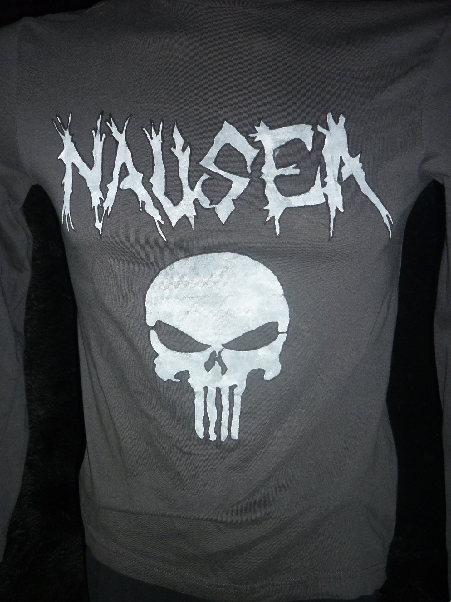 Nausea hand painted long t