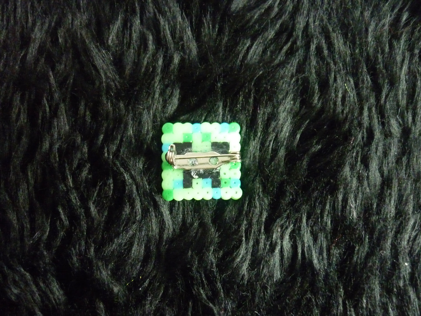 Handmade Creeper Hama beads pin