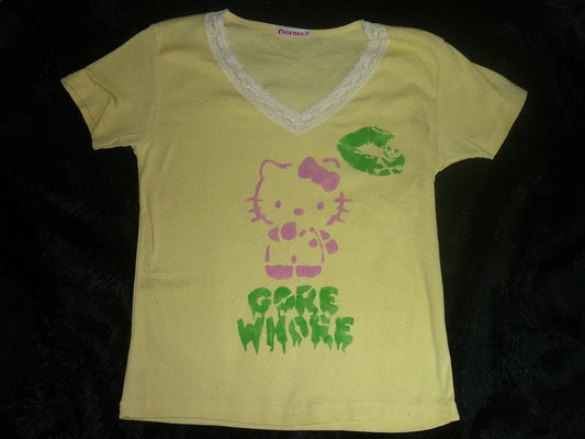 Gore whore yellow t shirt