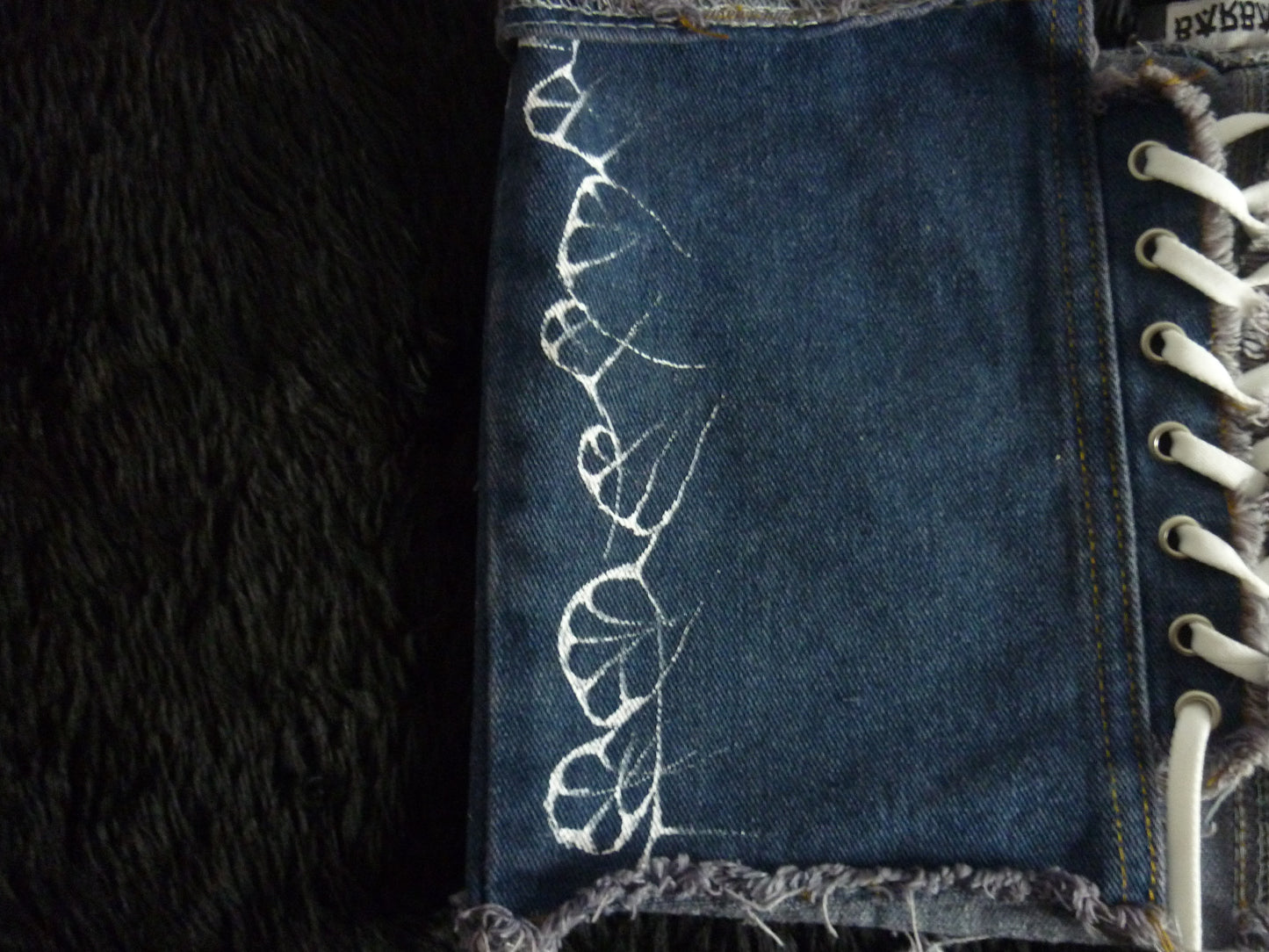 Hand painted Jean corset top