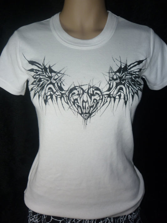 Hand painted white t