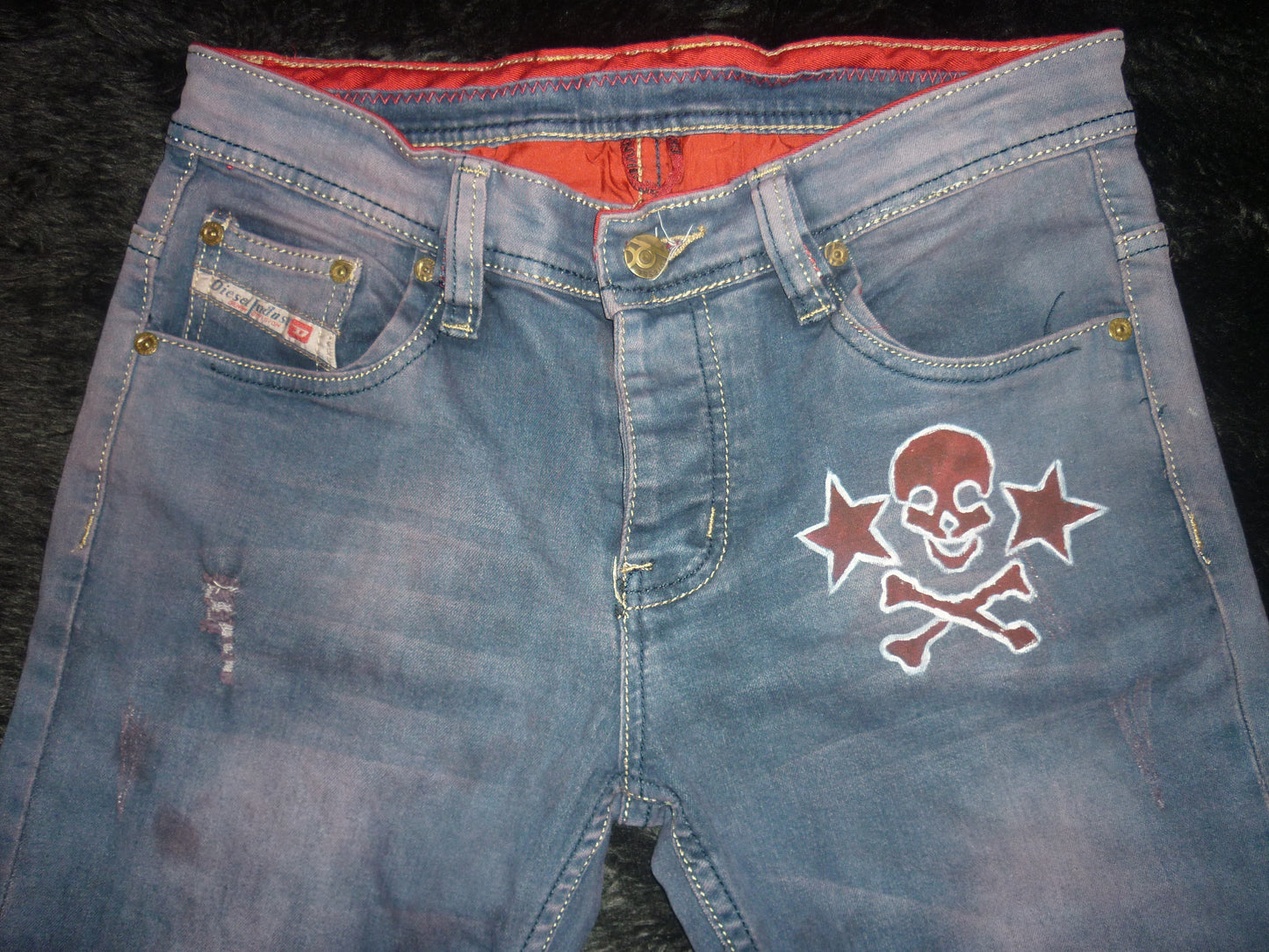 Diesel hand painted jeans